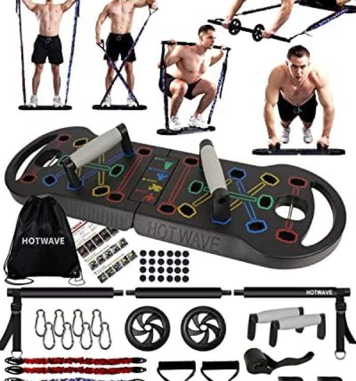 HOTWAVE Portable Exercise Equipment with 16 Gym Accessories