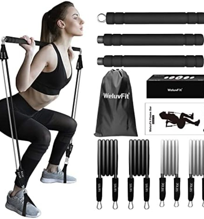 Pilates Bar Kit with Resistance Bands, WeluvFit Exercise Fitness Equipment